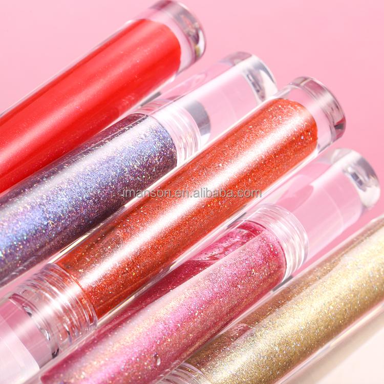Wholesale OEM Diamond Lip Gloss Makeup High Gloss Hologram Glitter Lip Gloss