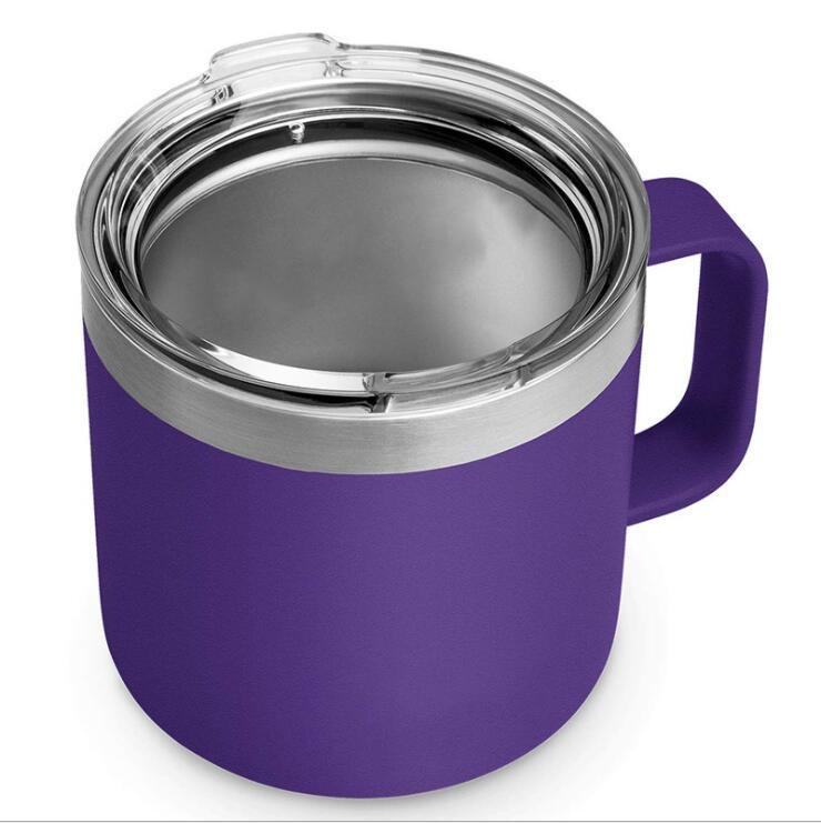 Custom Logo Camping Travel Double Wall 12 Oz 14 Oz Stainless Steel Cup Insulated Coffee Cup With Handle