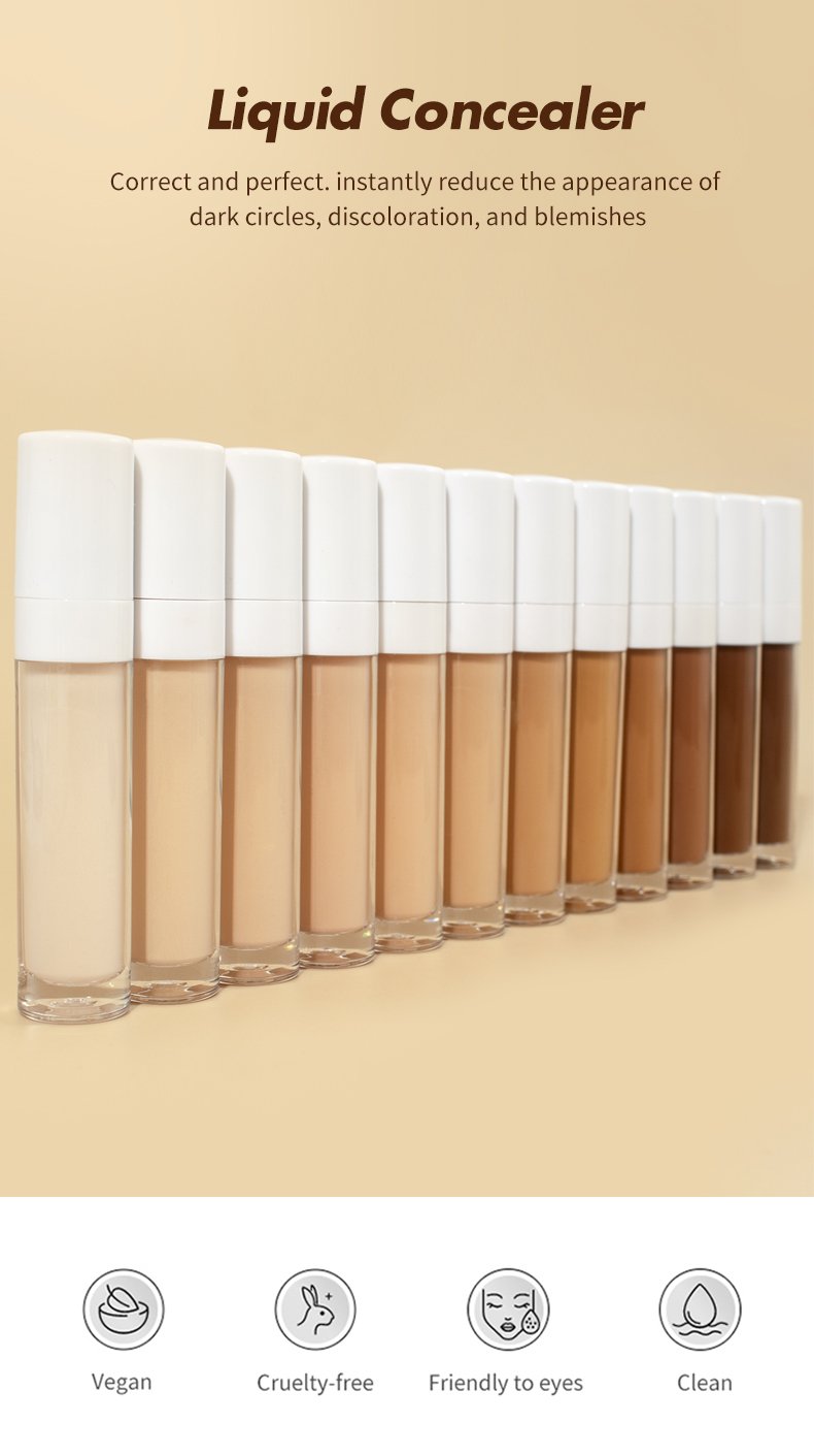 Wholesale Lasting Vegetarian Cruelty Free Facial Makeup Concealer Private Label Custom Logo HD Liquid Concealer