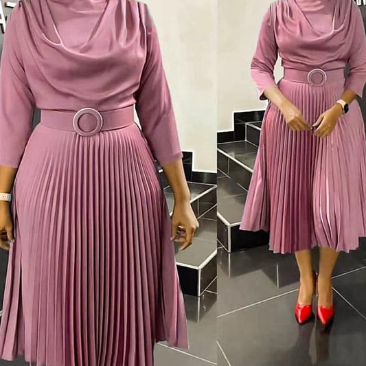 New Design African Career Clothing Spring Fashion African Clothing Chiffon Pleated Skirt