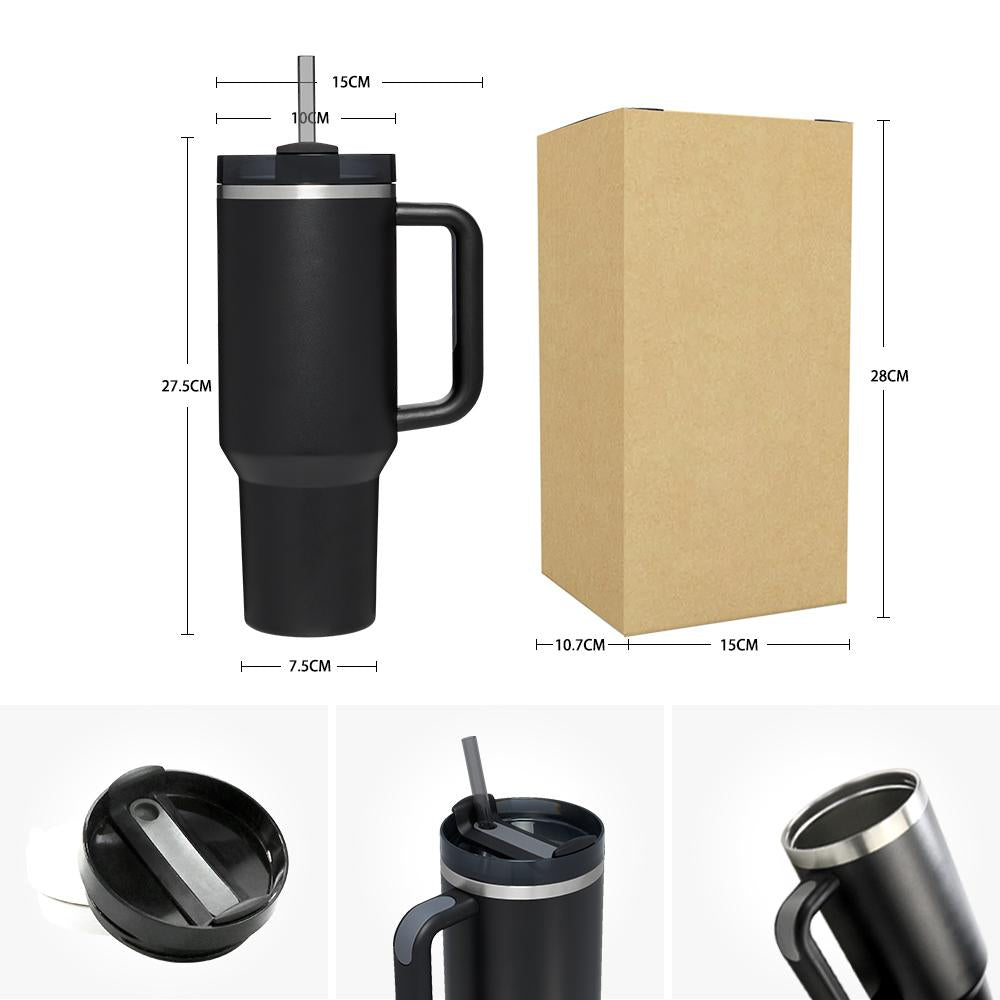 2025 Free Sample Travel Mug Stainless Steel Double Wall Vacuum Insulated Custom Coffee Cup 40 Oz Tumbler With Handle