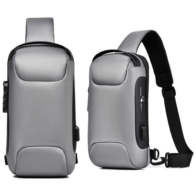 Anti-theft Men's Chest Bag Good Shape Beautiful Waterproof USB Rechargeable Crossbody Bag