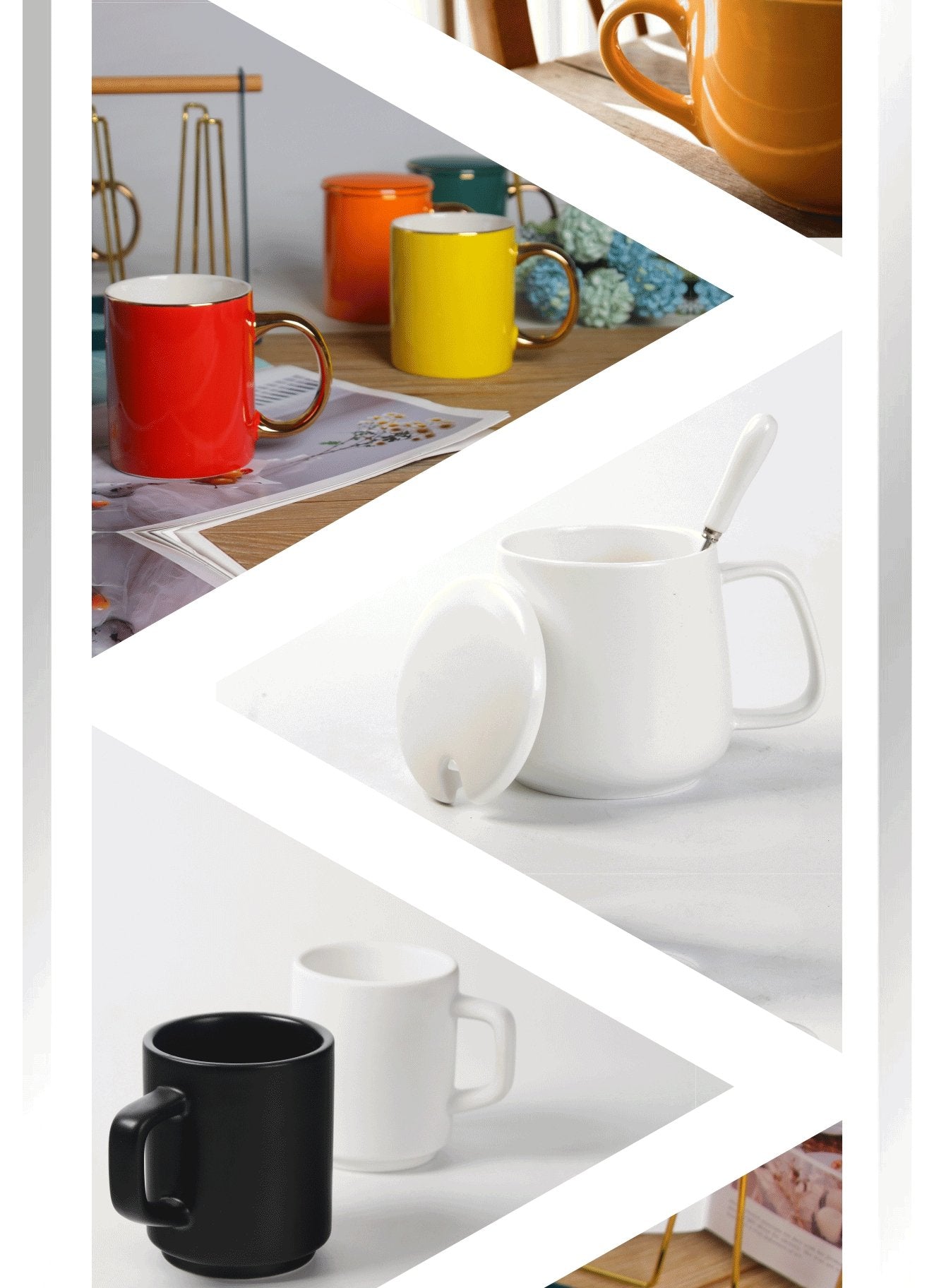 Redeco Custom Mug Luxury Creative Ceramic Plate Cup Ceramic Coffee Cup Gift Home Decorations