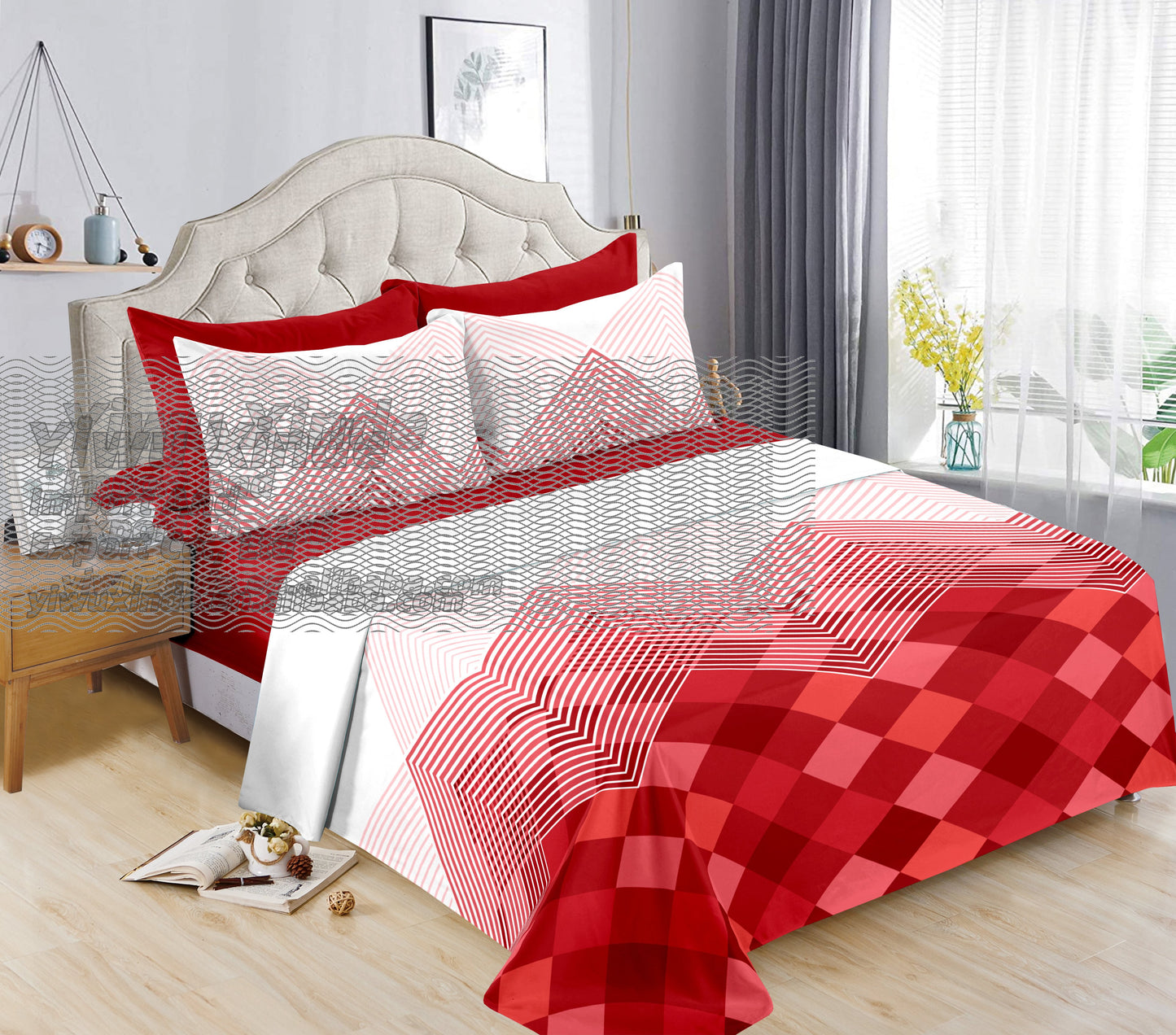 6pc Bedding Suit Wholesale In Stock Retail Printed Cotton Touch Fit Sheets King Bed Sheet With Pillowcase 6 Pcs