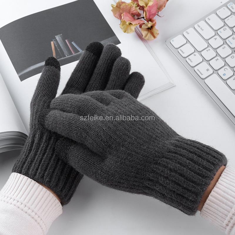 New Knitted Wool Gloves Cycling Outdoor Touch Screen Alpaca Warm Thick Winter Jacquard Ladies Hand Gloves