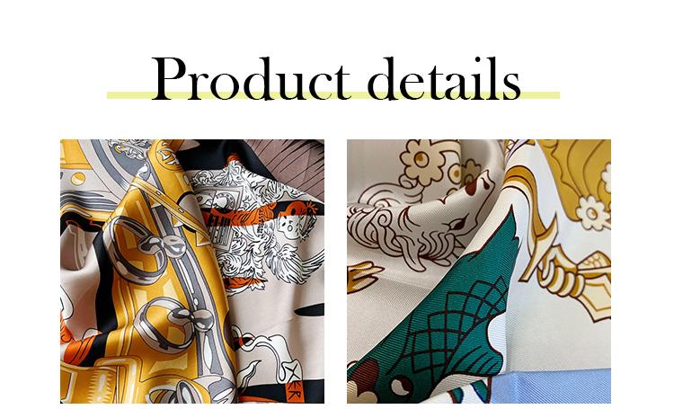Custom 100% Silk Digital Printed Silk Twill Scarf Custom Printed Silk Scarf