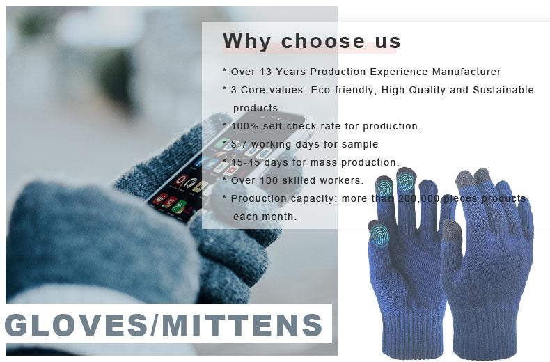 Warm Knitted Cute OEM Winter Baby Striped Girls Blue Children Cotton Gloves