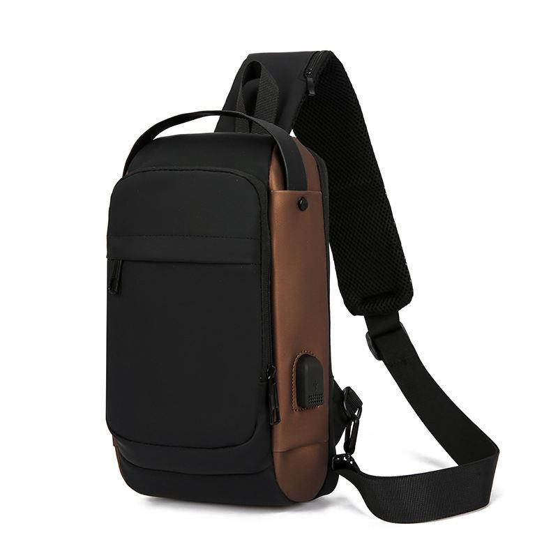 New Fashion Anti-theft Chest Bag Waterproof Crossbody Hanging Bag Nylon U Disk Men's Chest Bag