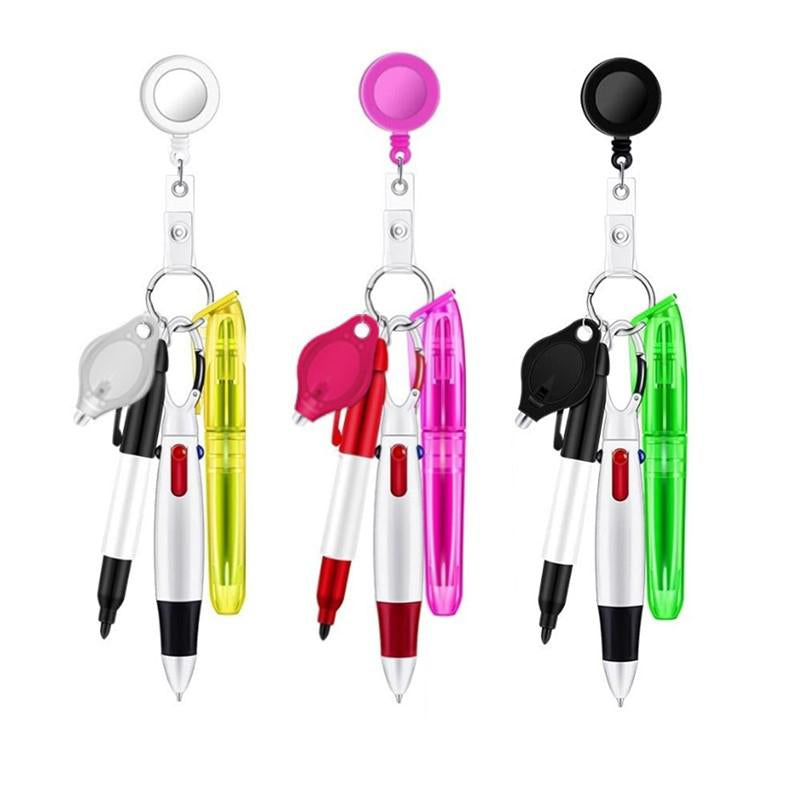 Assemble Multi-function Nurse Pen Set Clip Badge Holder Retractable Custom Nurse Pen Badge Reel Nurse Doctor Gift