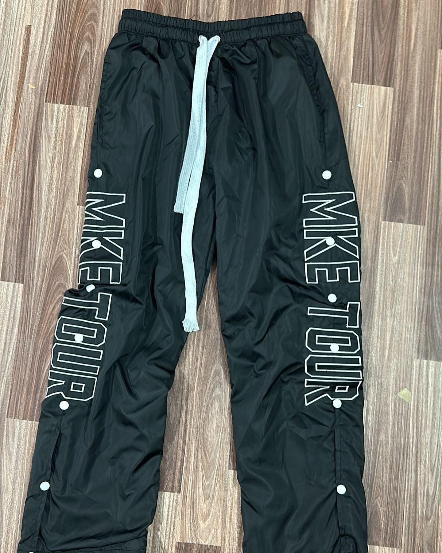 Nylon Pants Wide Leg Embroidered Trouser Men's Polyester Men's Jogger Casual Sports Nylon Sports Pants Men