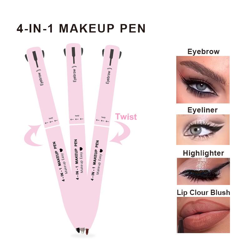 Multi-effect 4-in -1 Eyeliner Vegetarian Cruelty-free Black Waterproof Cream 4 Color Eyeliner Multifunctional Eyeliner