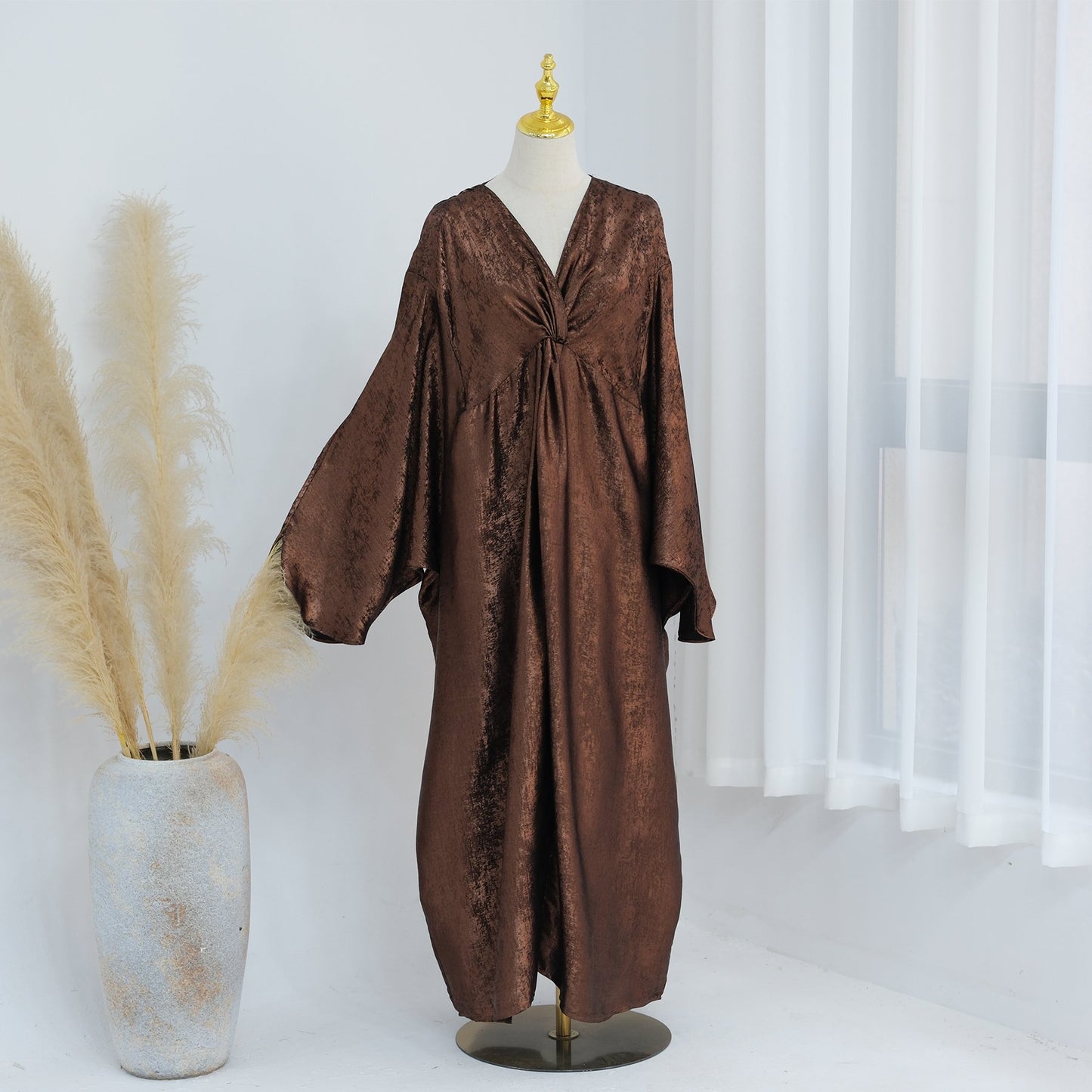 Wholesale Loriya Abaya 2025 African Clothing Abaya Muslim Women Shiny Polyester Midi Skirt Plus Size Women's Clothing