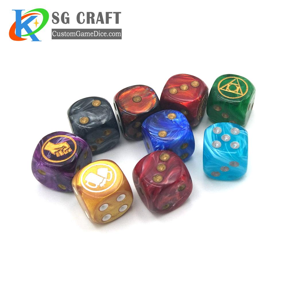 Manufacturer Bulk D6 Face 12mm 16mm 19mm 22mm Dice Plastic Resin Engraving Dnd & D Game Polyhedron Custom Dice