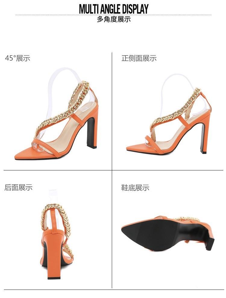 Sandals Women High Heels 2021 Summer New Shoe Chain Sexy Stiletto Temperament Goddess Sandals Large Women's Shoes