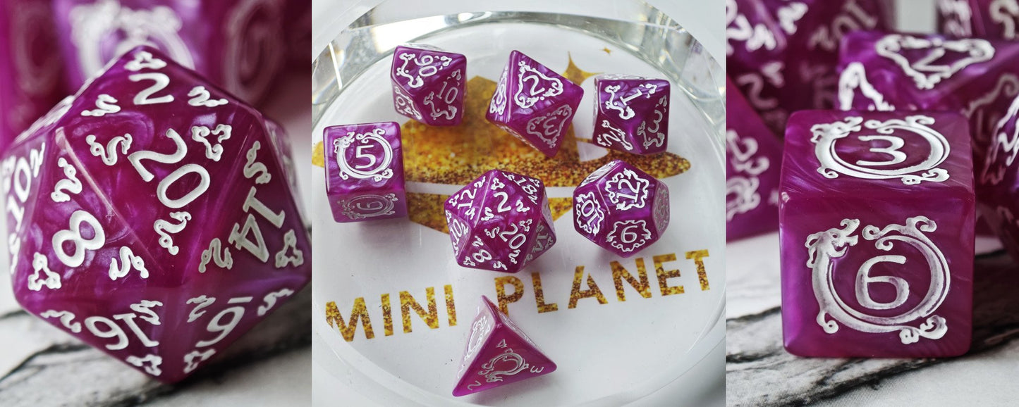 Mini Planet DND Dice Suit Polyhedron Dragon & Dragon Acrylic Color Dice Suit TRPG Wholesale Acrylic Plastic Dice