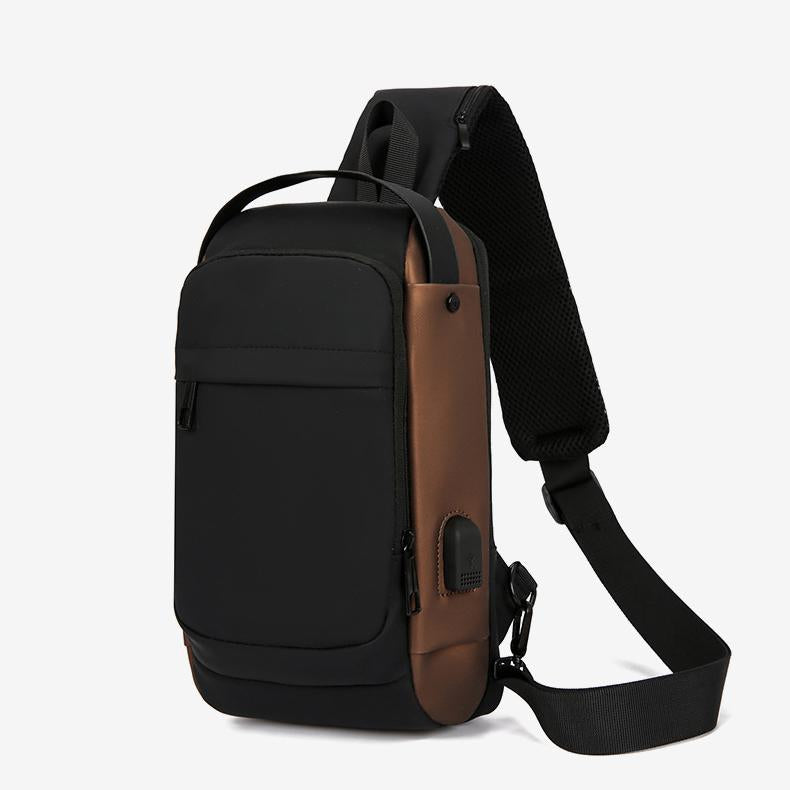 New Fashion Anti-theft Chest Bag Waterproof Crossbody Hanging Bag Nylon U Disk Men's Chest Bag