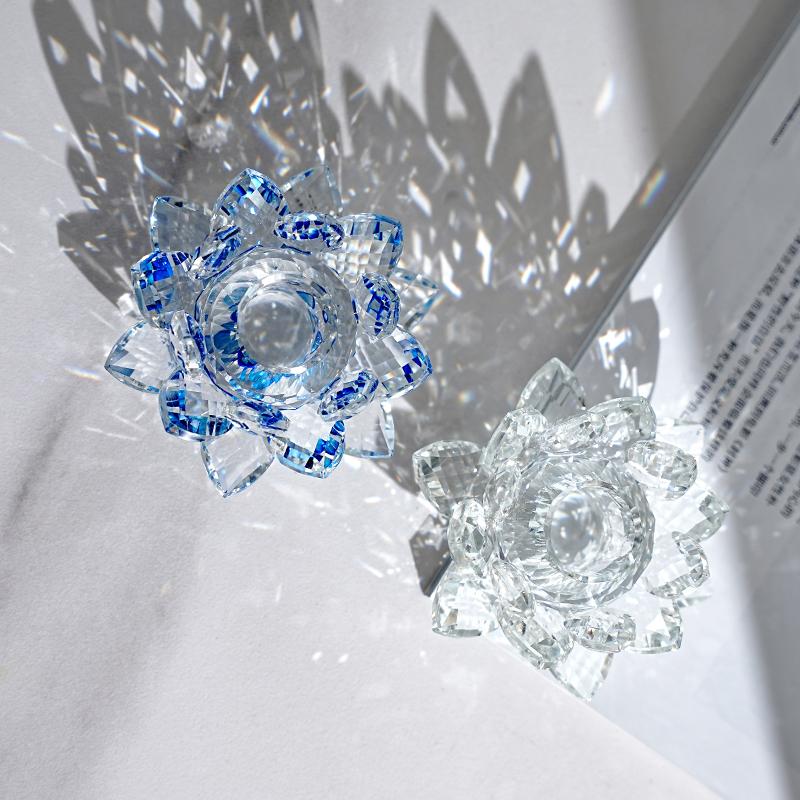 Hot Sale Exquisite Crystal Lotus Flower Jewelry Home Furnishings Large Crystal Lotus Flower Jewelry Craft Gifts