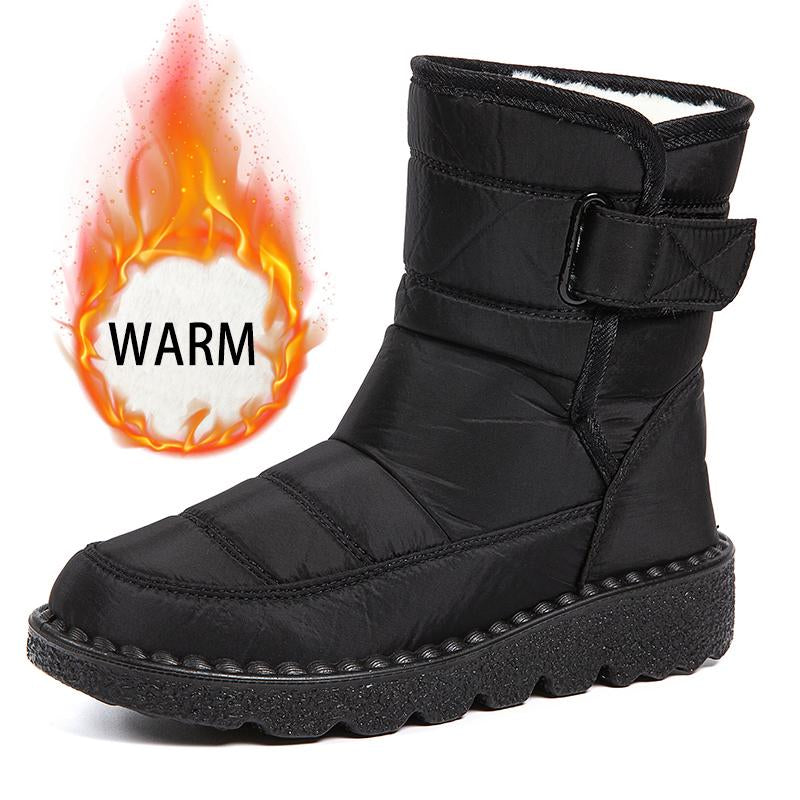 Customized Winter Warm Waterproof Casual Shoes Boots Women's Plus Size Fur Snow Boots Women's Cloth-covered Snow Boots