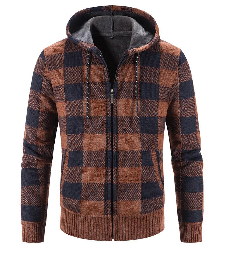 New Winter Plus Size Men's Sweater Custom Cardigan Jacket Men's Clothing Full Zip Wool Hoodie Sweater