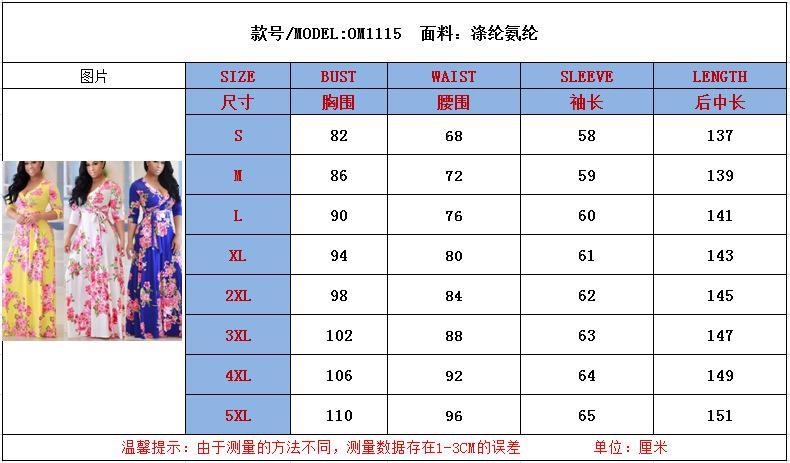 Women's S-5XL Plus Size Printed Long Sleeve Dress Crossover V-Neck Dress Maxi Long Casual Dress