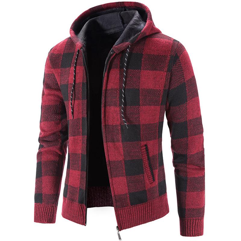 New Winter Plus Size Men's Sweater Custom Cardigan Jacket Men's Clothing Full Zip Wool Hoodie Sweater