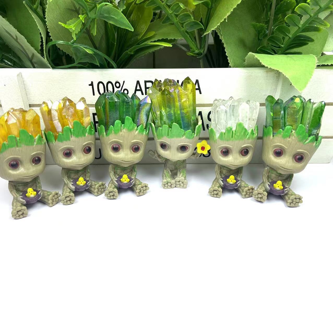 Hot Sale Natural Crystal Chip Crafts Groot Halo Crystal Crafts Home Decoration Gifts