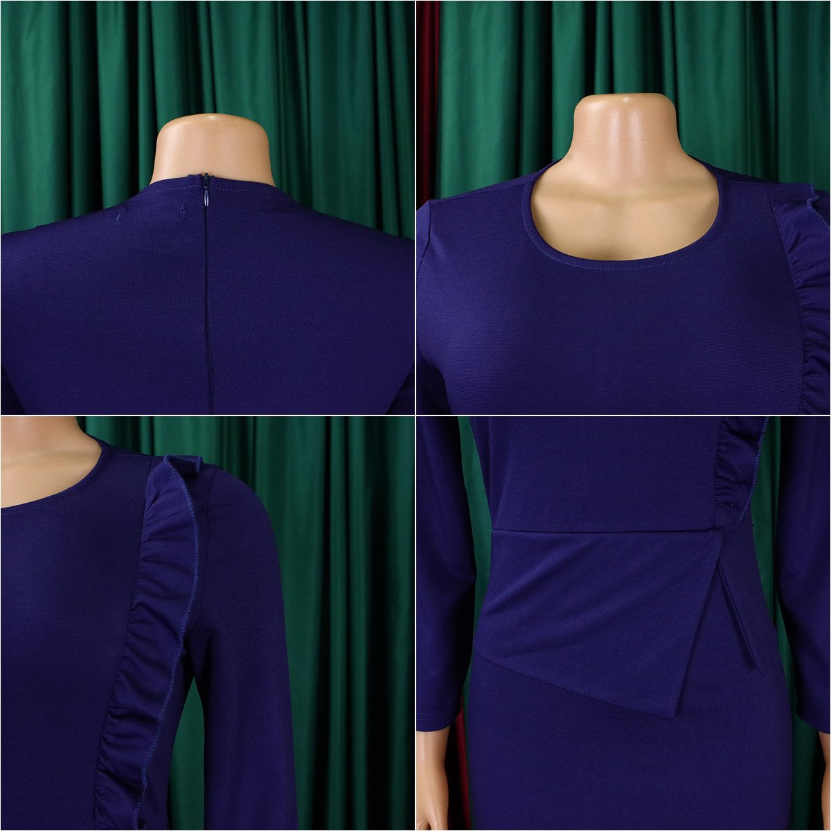 New Spring Dress Women's Elegant Slim-Fit Long-Sleeved Pleated African Women's Women's Women's Office Women's Clothing
