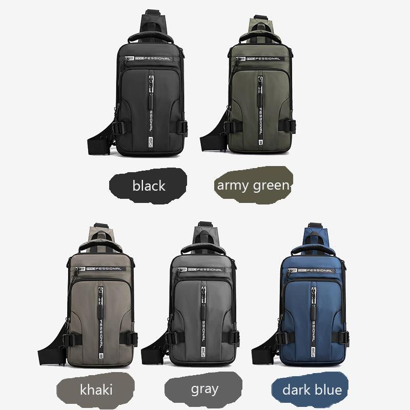 Custom Logo Men's Fashionable Lightweight Casual Business Portable Office Multi-Pocket Chest Bag Shoulder Bag