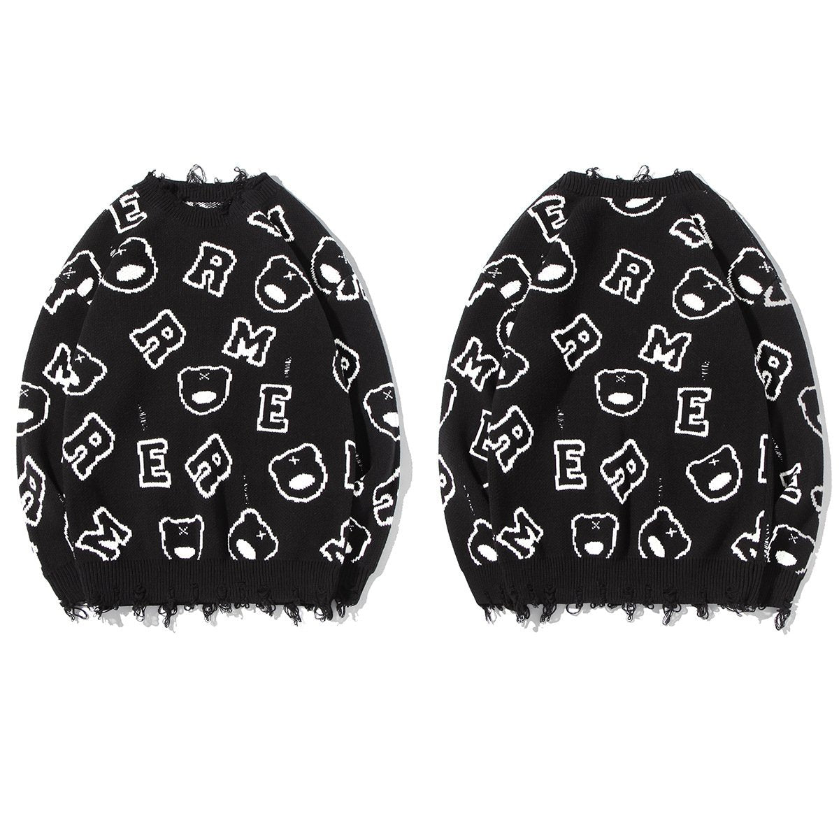 Nanteng Custom Logo Low Minimum Order Quantity Autumn And Winter Warm Printed Jacquard Sweater Round Neck Sweater Men's Pullover