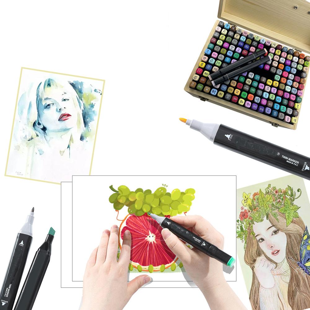 80 100 168 Color Double Tip Permanent Artist Graffiti Alcohol Mark Pen Suit Sketch Mark Pen