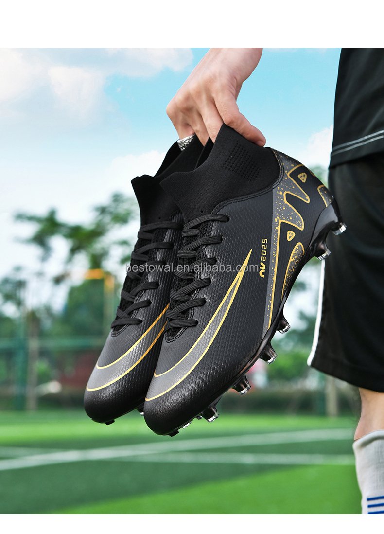 Factory High Quality Men's FG Grass Training Football Shoes New Fashion Football Summer Spring 33-45 Rubber Kids Boys