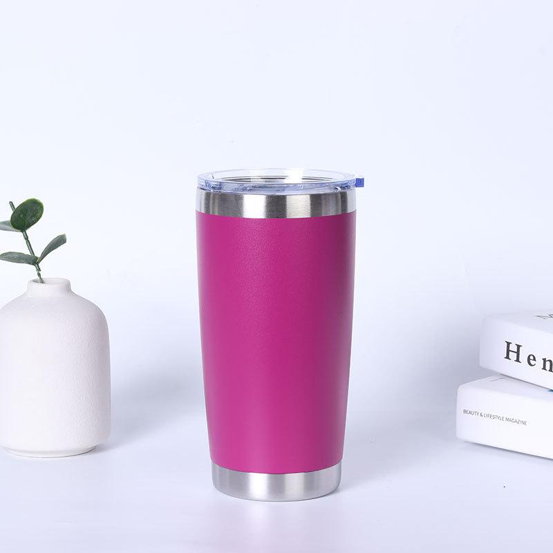 Wholesale Powder Coated Insulated Travel Coffee Cup Plain Tumbler Stainless Steel Double Wall Vacuum Cup 20 Oz Tumbler With Lid
