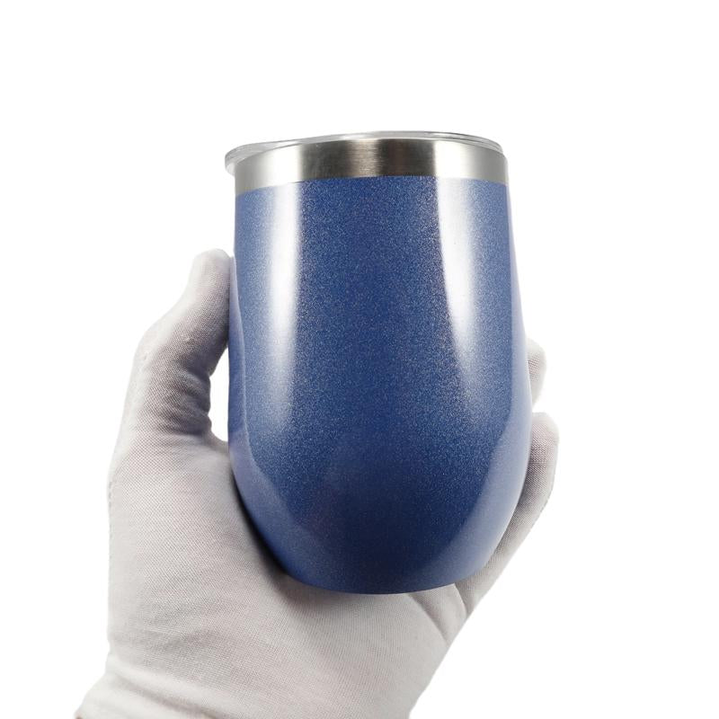 OEM/ODM 12oz Egg Shape Double Wall Stainless Steel Vacuum Cup Hot Travel Coffee Wine Cup Insulated Wine Cup