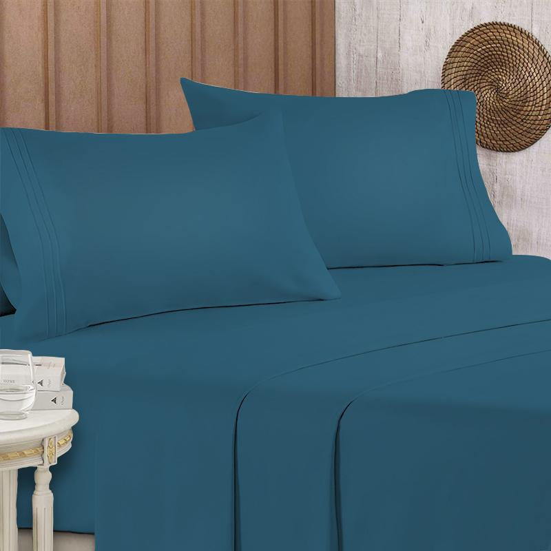 Honeymoon Wholesale Microfiber Lightweight Bedding Embroidery 4 Piece Set Bed Sheet Pillowcase Home Furnishings