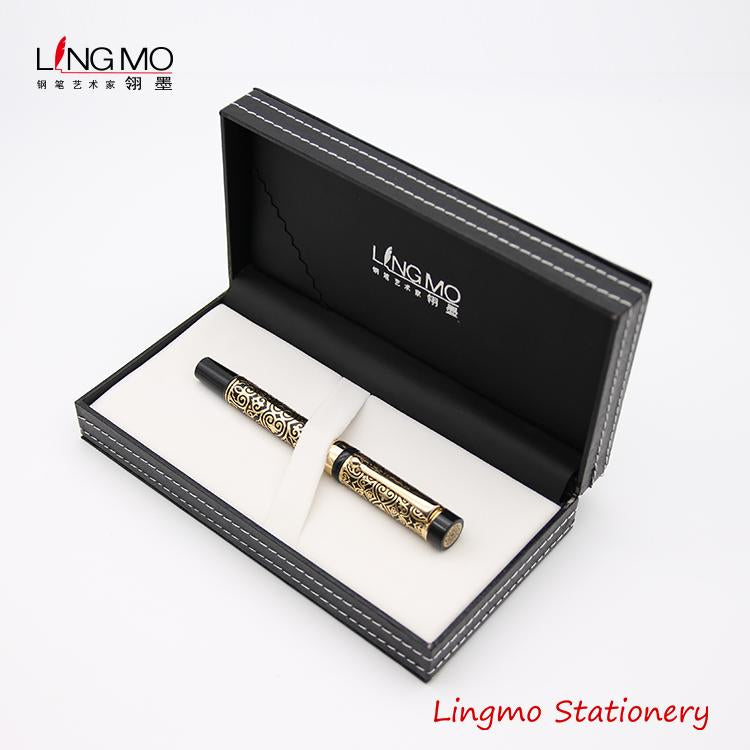 Lingmo High Quality Metal Pen Black Gold With OEM Design Pen With Custom Logo