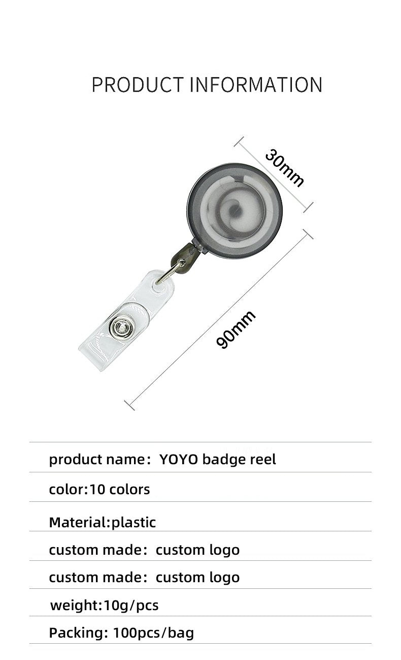 Heavy Duty Retractable Badge Holder Reel Medical Nurse Name Badge Reel Card Holder Metal Clip Retractable Name Badge Reel