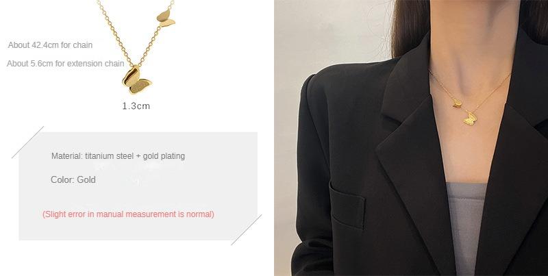 Cadena Para Mujer 18k Gold Plated Butterfly Heart Shaped Clover Custom Women's Necklace Stainless Steel Jewelry Necklace