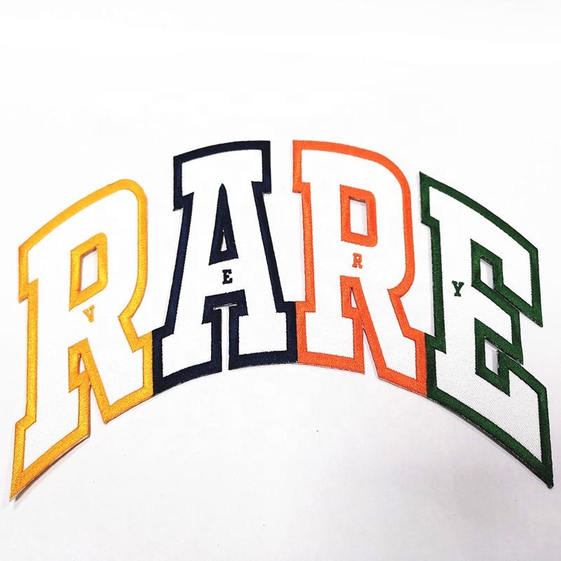 Custom Twill Fabric Embroidery Letter Name Logo Iron Patch