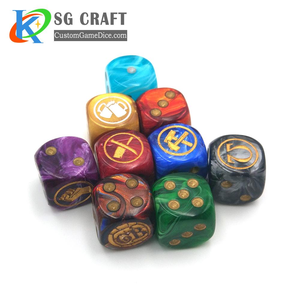 Manufacturer Bulk D6 Face 12mm 16mm 19mm 22mm Dice Plastic Resin Engraving Dnd & D Game Polyhedron Custom Dice