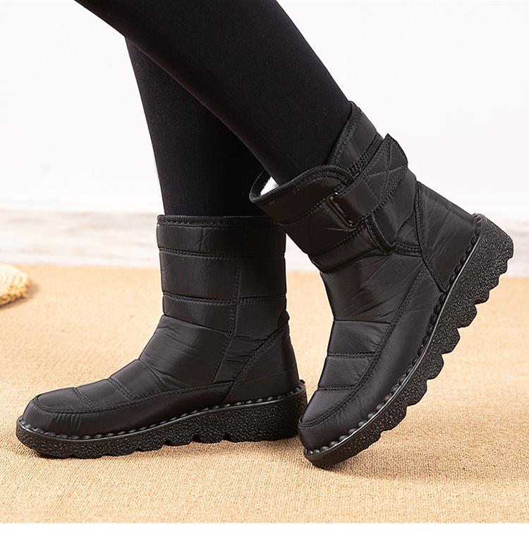 Customized Winter Warm Waterproof Casual Shoes Boots Women's Plus Size Fur Snow Boots Women's Cloth-covered Snow Boots