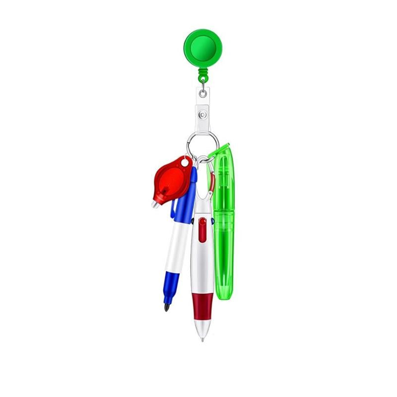 Assemble Multi-function Nurse Pen Set Clip Badge Holder Retractable Custom Nurse Pen Badge Reel Nurse Doctor Gift