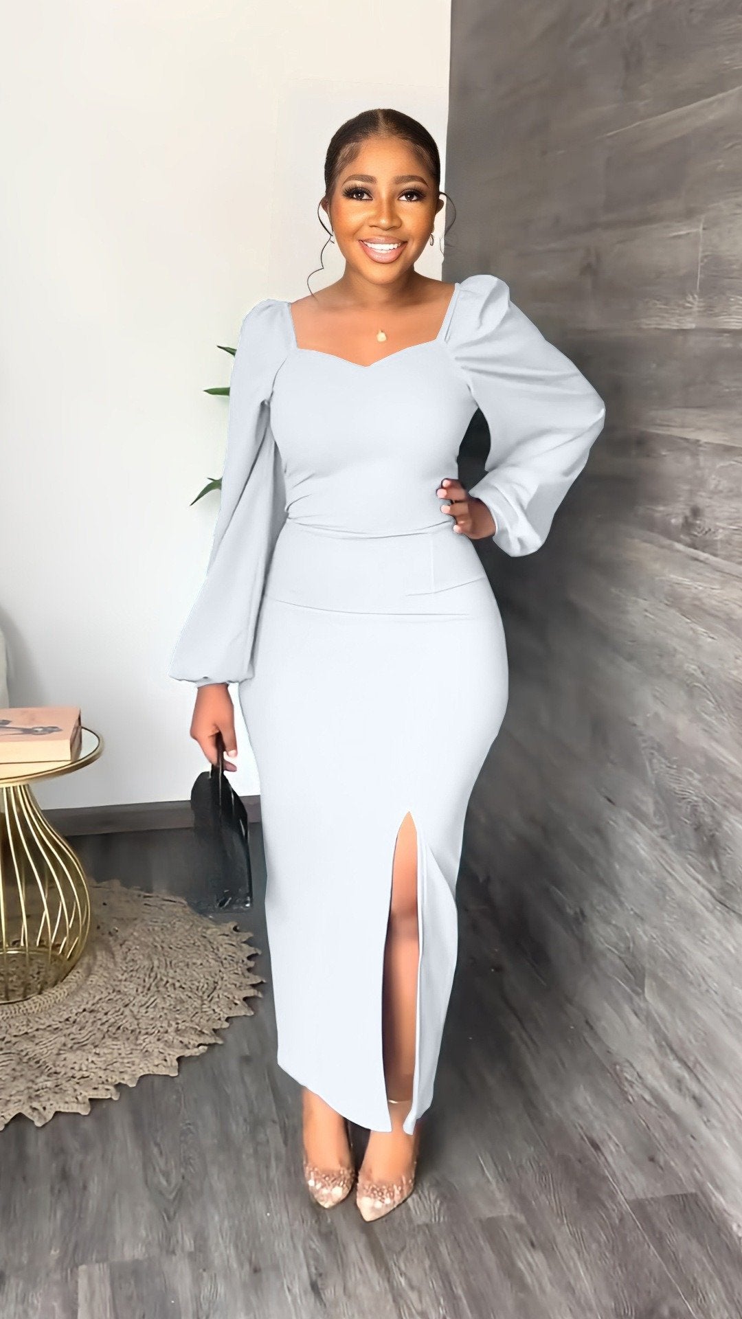 Ladies Elegant Black Maxi Dress Anti Wrinkle Office Party Style Blank Ladies Wholesale