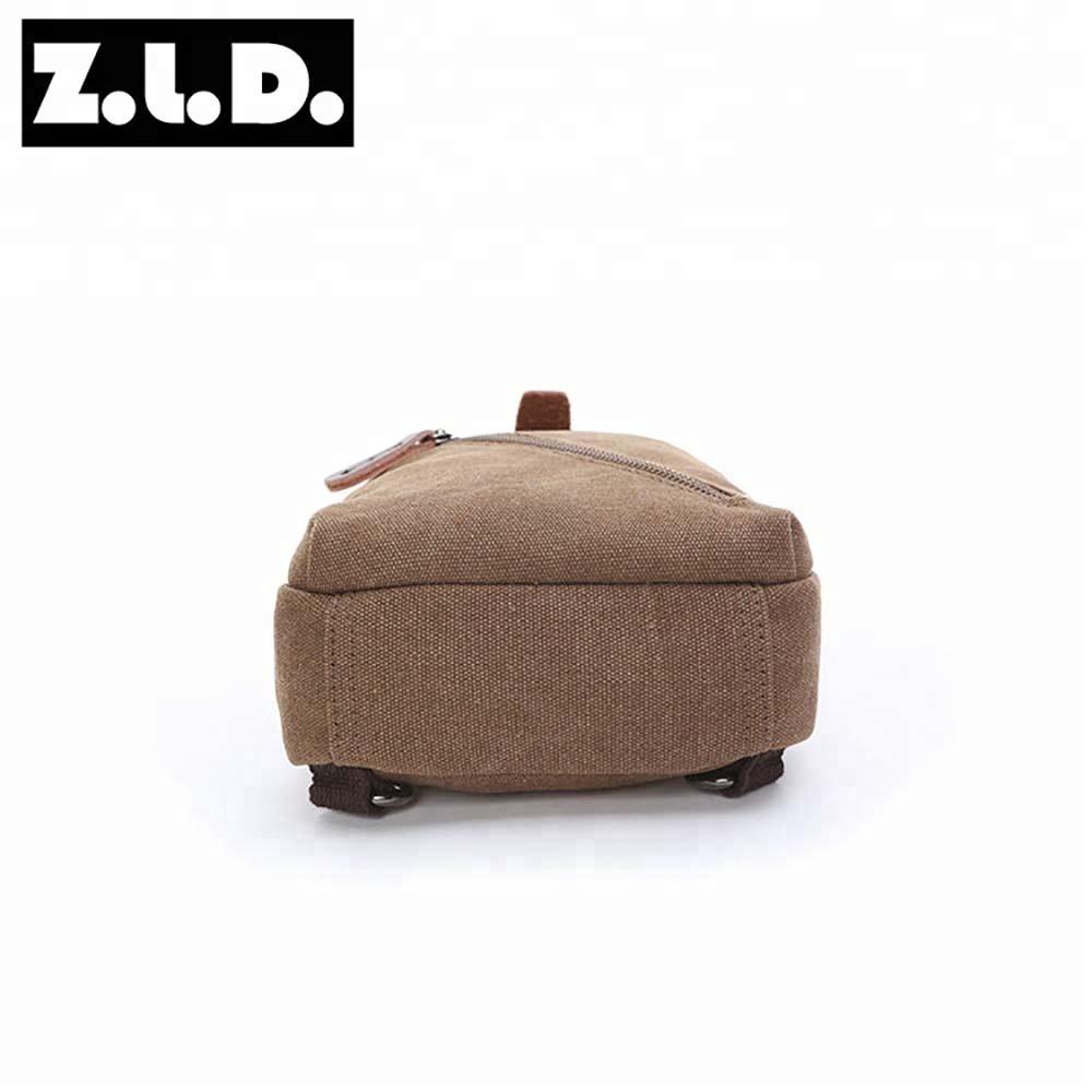 Zuo Lunduo Fashion Solid Color Men's Chest Bag Crossbody Bag Canvas Leather Chest Bag