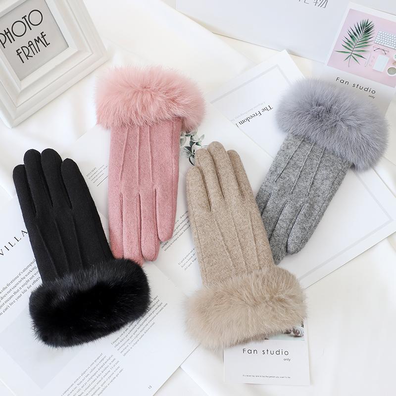 Sexy Girl Fancy Accessories Touch Screen Cashmere Wool Gloves Winter