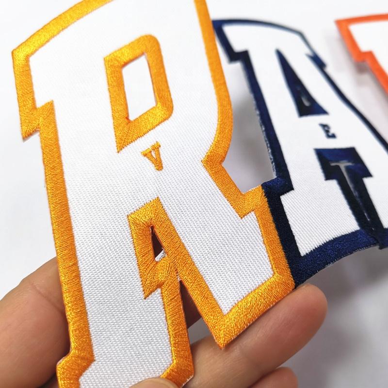 Custom Twill Fabric Embroidery Letter Name Logo Iron Patch