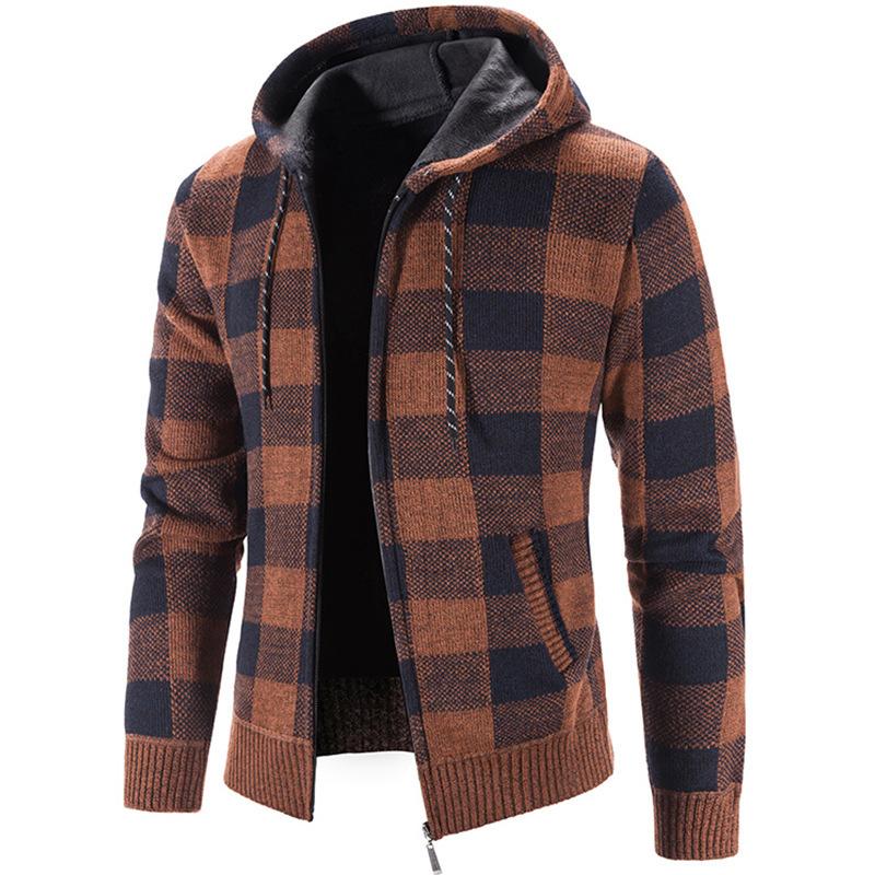 New Winter Plus Size Men's Sweater Custom Cardigan Jacket Men's Clothing Full Zip Wool Hoodie Sweater