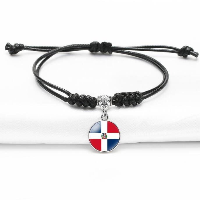 Wholesale New Handmade Braided Rope North American Flag Haiti Bracelet