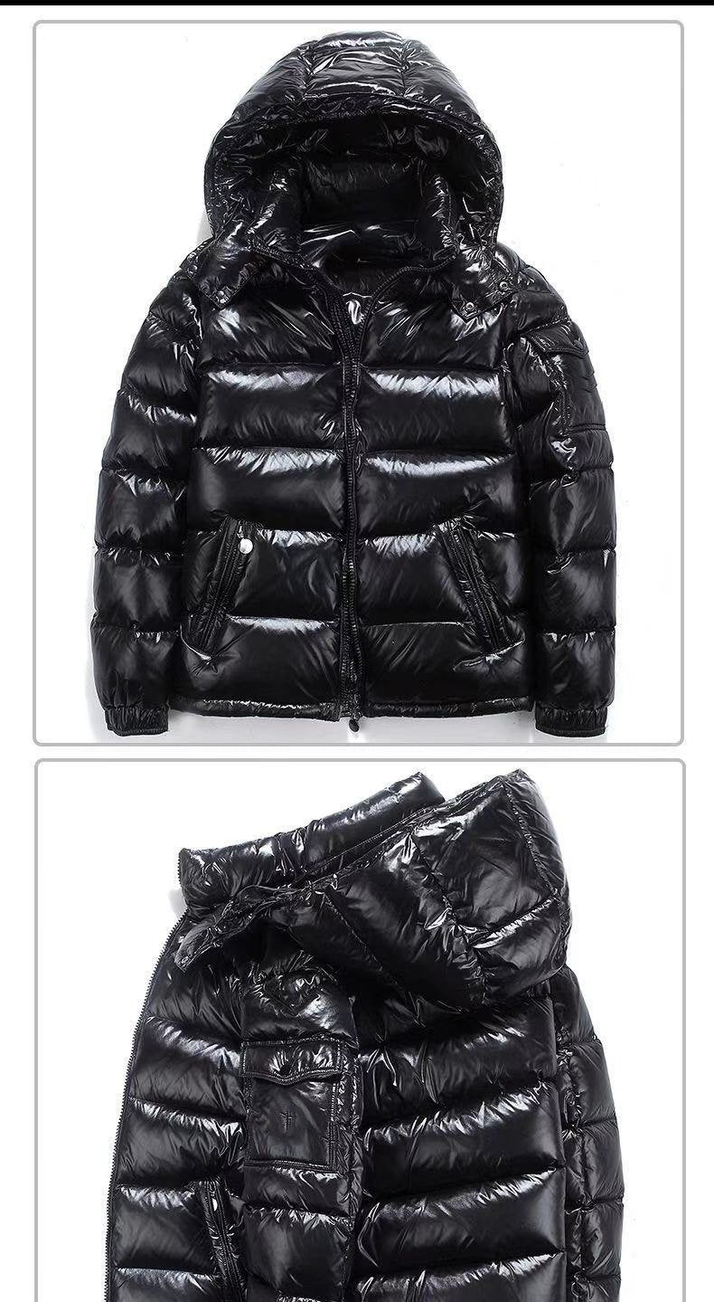 Down Jacket Men's Bright Face Fashionable Hooded Short Thickened Winter Bomber Shiny Puffer Men's Jacket