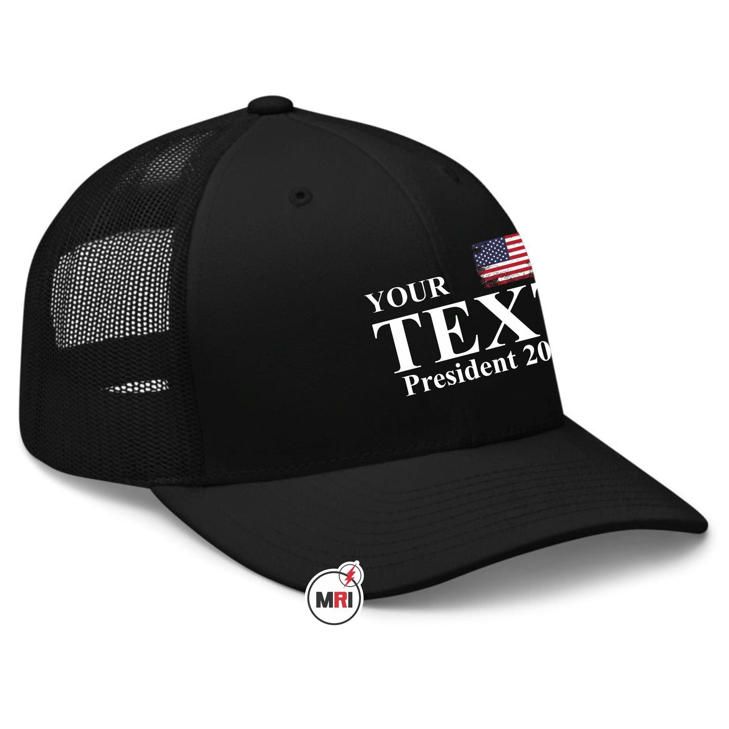 2024 Custom Election Men Baseball Cap 6 Panel Custom Logo And Design Solid Color Waterproof Snapshot Trucker Cap