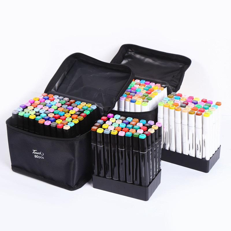 80 100 168 Color Double Tip Permanent Artist Graffiti Alcohol Mark Pen Suit Sketch Mark Pen